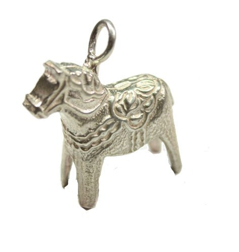 Sterling Silver Scandinavian Traditional Swedish Dalahast Pendant