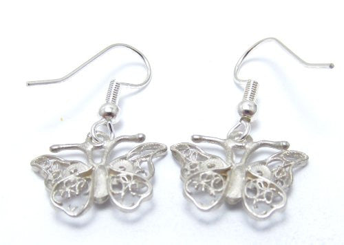 Sterling Silver Filigree Butterfly Earrings