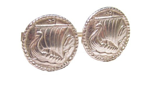 Sterling Silver Viking Ship Cuff Links