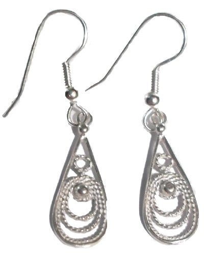 Sterling Silver Filigree Drop Earrings