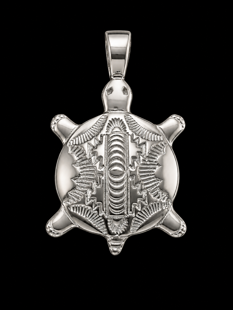 Sterling Silver Native American Southwestern Turtle Pendant