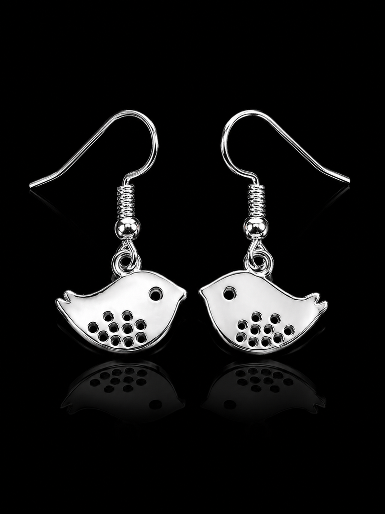 Sterling Silver Wren Earrings