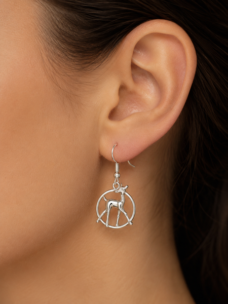 Sterling Silver Deer Earrings
