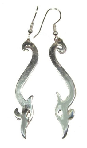Sterling Silver Jellinge Viking Serpent Earrings