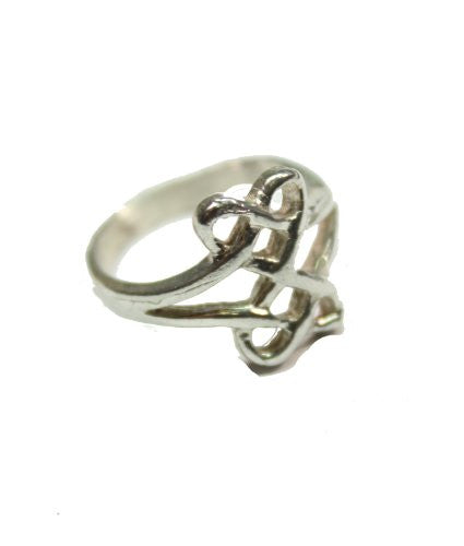 Sterling Silver Double Heart Celtic Love Knot Ring