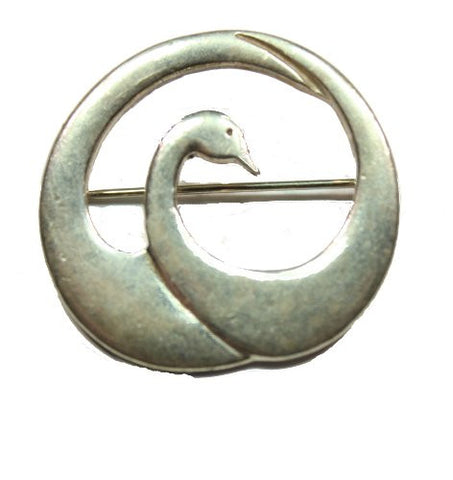 Sterling Silver Elegant Swan Pin / Pendant
