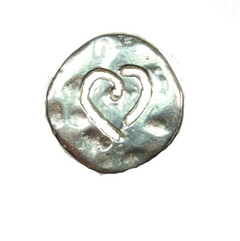 Sterling Silver Carved Heart Pendant