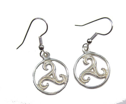 Sterling Silver Circular Triskele Earrings