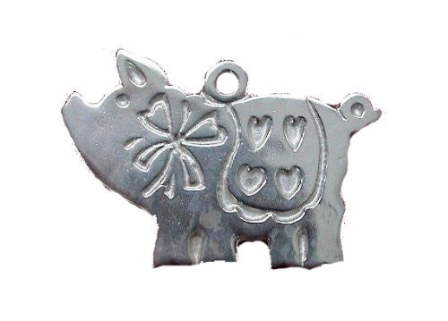 Sterling SIlver Scandinavian Christmas Pig Pendant/ Ornament