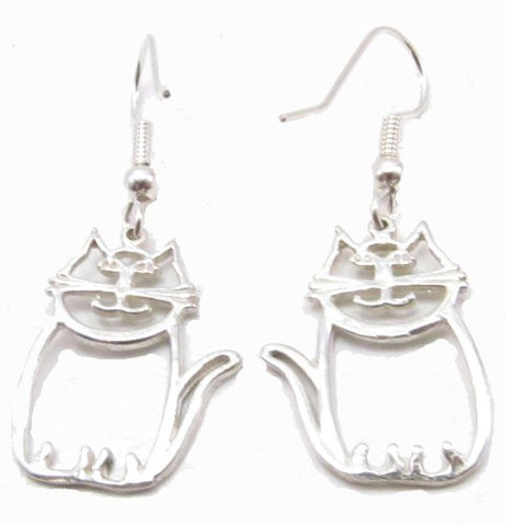 Sterling Silver Le Cat Earrings