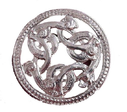 Sterling Silver Three Serpent Brooch